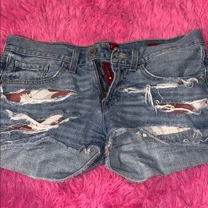 lucky brand ripped jean shorts